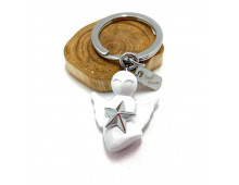 PORTE CLE ANGE EN PORCELAINE