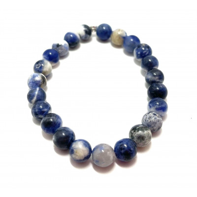 SODALITE BLEU ET BLANCHE 8 MM