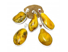 AMBRE JAUNE LAITEUSE SERTIE ARGENT 925