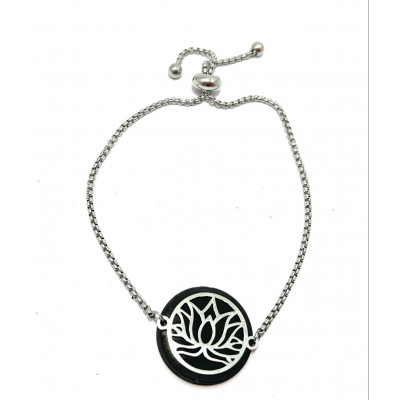 BRACELET SHUNGITE ET FLEUR DE LOTUS