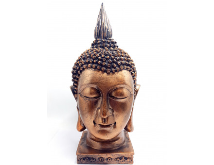 Tete bouddha resine bronze