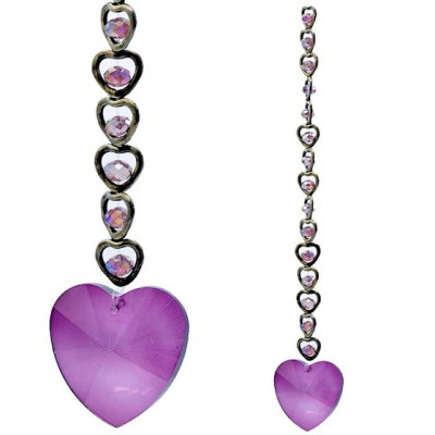 15 COEURS CRISTAL VIOLET POURPRE