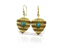 BOUCLE FEUILLE HOWLITE TEINTÉ