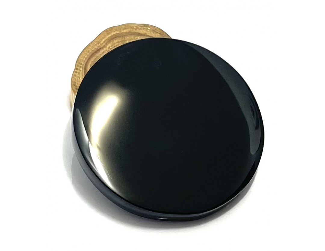 PLAQUE MIROIR OBSIDIENNE NOIRE 7 CM