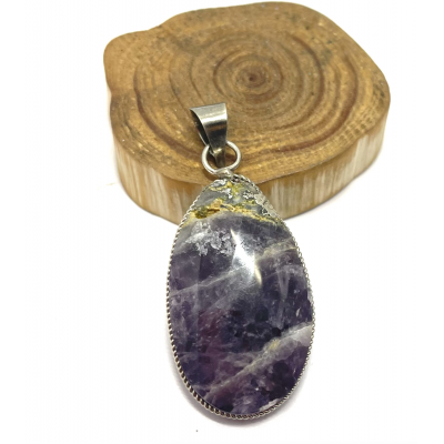 PENDENTIF AMÉTHYSTE & PYRITE - TRÈS RARE