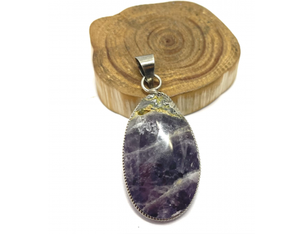 PENDENTIF AMÉTHYSTE & PYRITE - TRÈS RARE