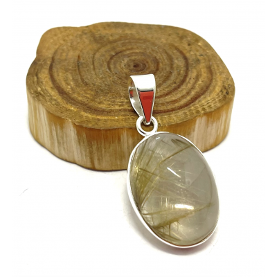 QUARTZ RUTILE SERTI ARGENT