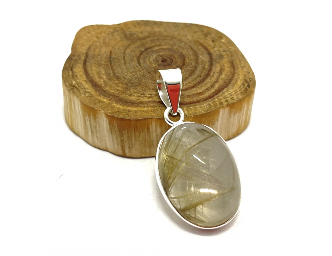 QUARTZ RUTILE SERTI ARGENT