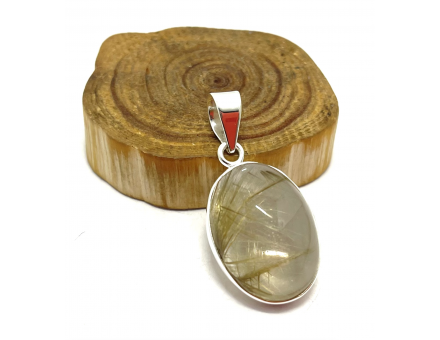 QUARTZ RUTILE SERTI ARGENT