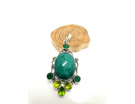 PENDENTIF EMERAUDE ET PERIDOT