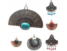 PENDENTIF ETHNIC PLAQUÉ ARGENT