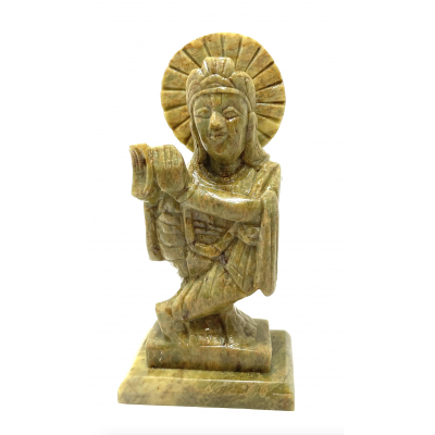 STATUE DIEUX KRISHNA EN STÉATITE - 13 CM