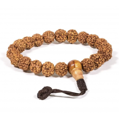 BRACELET RÉGLABLE EN RUDRAKSHA GROSSE PERLES