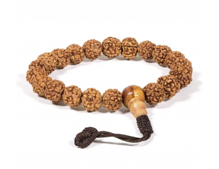 BRACELET RÉGLABLE EN RUDRAKSHA GROSSE PERLES