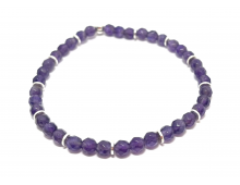 AMÉTHYSTE FACETTE 4 MM - BRACELET CRÉATION LITHOTHÉRAPIE
