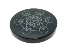 CUBE DE MÉTATRON SUR OBSIDIENNE NOIRE