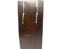 BOUCLES D'OREILLE CRÉATION 2 MM MALACHITE
