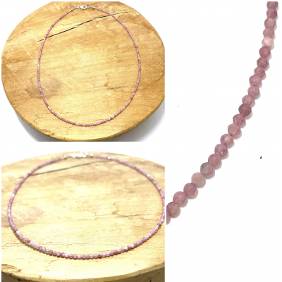 COLLIER CRÉATION 2MM TOURMALINE ROSE