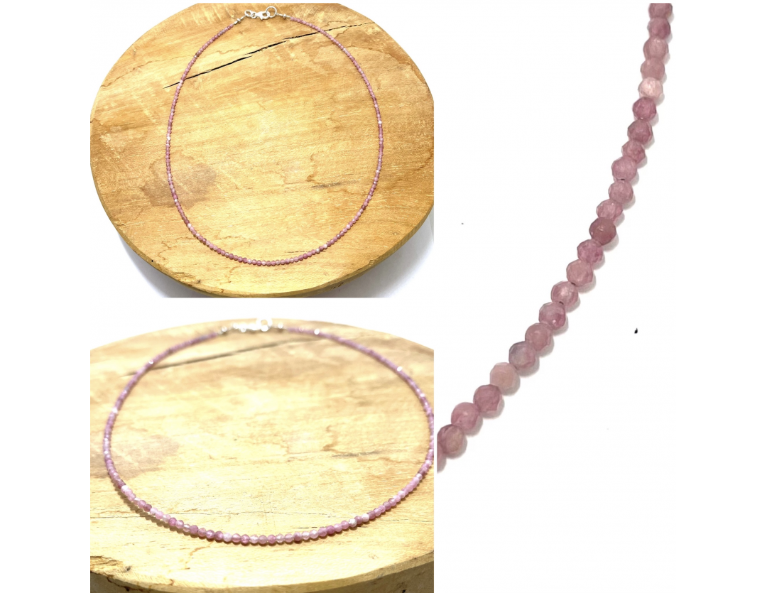 COLLIER CRÉATION 2MM TOURMALINE ROSE