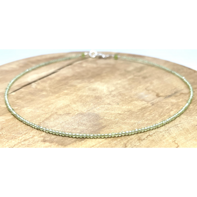 COLLIER CRÉATION 2MM PÉRIDOT FACETTE