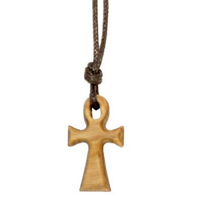 CROIX ANKH CLÉ DE VIE 2 CM EN BOIS D'OLIVIER