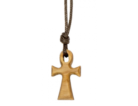 CROIX ANKH CLÉ DE VIE 2 CM EN BOIS D'OLIVIER