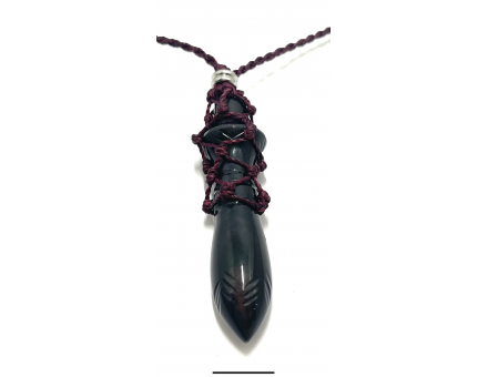 COLLIER THOT - OBSIDIENNE OEIL CELESTE