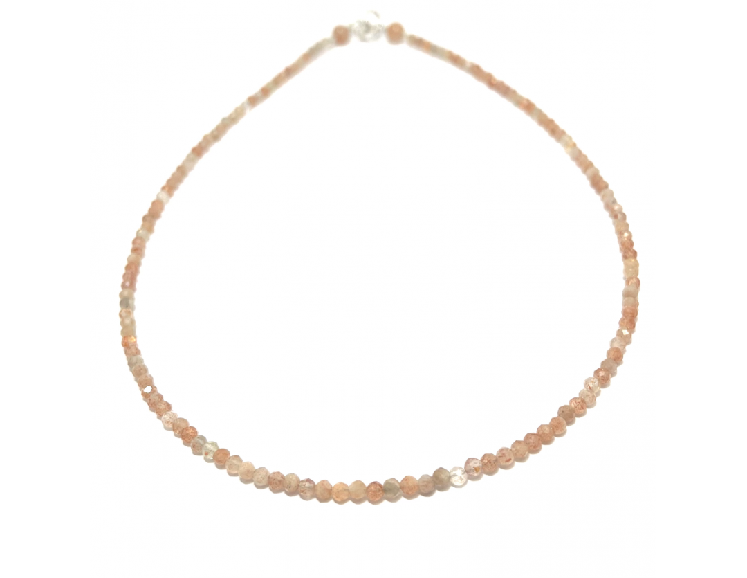 COLLIER PIERRE DU SOLEIL 3 MM FACETTE