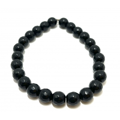 OBSIDIENNE NOIRE 8 MM FACETTE