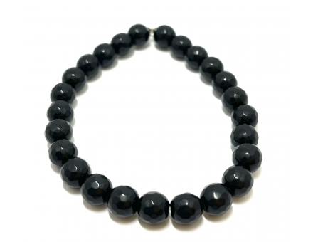 OBSIDIENNE NOIRE 8 MM FACETTE