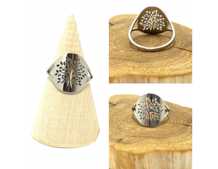 BAGUE ARBRE DE VIE ACIER INOXYDABLE