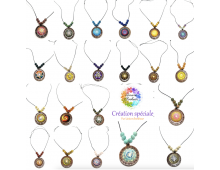 PENDENTIF GÉOMÉTRIE BOIS & PIERRES