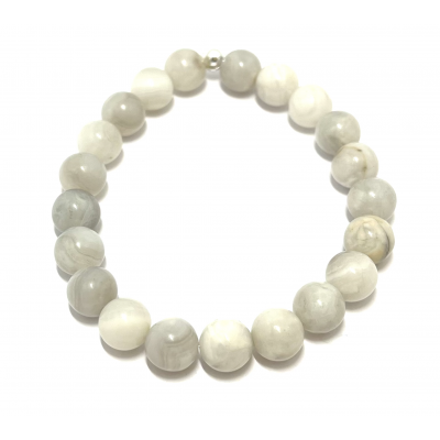AGATE CRASY LACE BLANCHE 8 MM