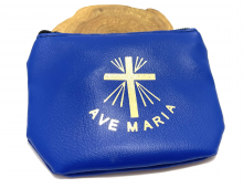 ÉTUI CHAPELET SIMILI CUIR BLEU