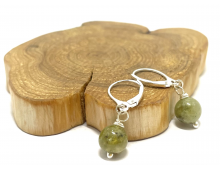 BOUCLES D'OREILLE CRÉATION GRENAT VERT EXTRA