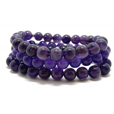 AMÉTHYSTE 8 MM - BRACELET LITHOTHÉRAPIE