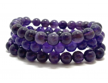 AMÉTHYSTE 8 MM - BRACELET LITHOTHÉRAPIE