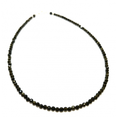 COLLIER CRÉATION 3MM OBSIDIENNE DORÉE