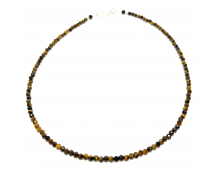 COLLIER CRÉATION 4MM OEIL DE TIGRE FACETTE