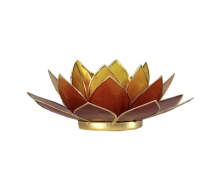 ECLAIRAGE LOTUS  ROUGE ORANGE JAUNE BORDS OR