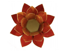 ECLAIRAGE LOTUS  ROUGE ORANGE JAUNE BORDS OR