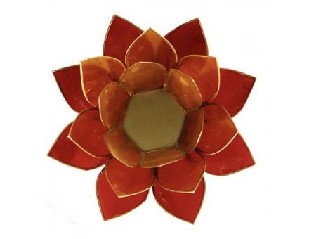 ECLAIRAGE LOTUS  ROUGE ORANGE JAUNE BORDS OR