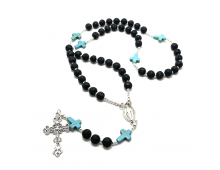 CHAPELET PIERRE DE LAVE & HOWLITE TEINTÉ