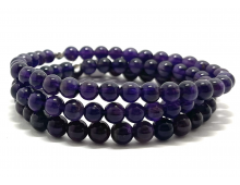 AMÉTHYSTE FONCÉ 6 MM  - BRACELET LITHOTHÉRAPIE