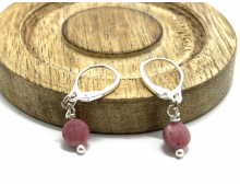 BOUCLE D'OREILLE CRÉATION RHODHONITE FACETTE 1