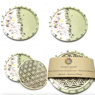 VIDE POCHE & FLEUR DE VIE EN JESMONITE