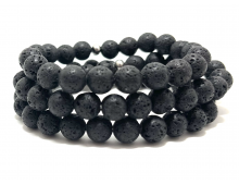 PIERRE DE LAVE 8MM - BRACELET LITHOTHÉRAPIE