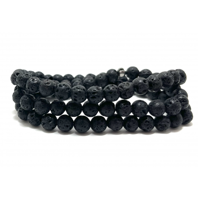 PIERRE DE LAVE 6MM - BRACELET LITHOTHÉRAPIE