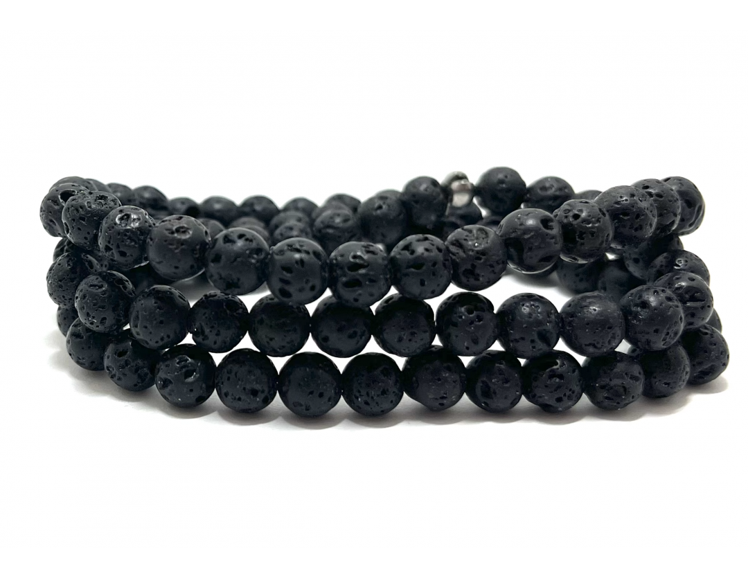 PIERRE DE LAVE 6MM - BRACELET LITHOTHÉRAPIE