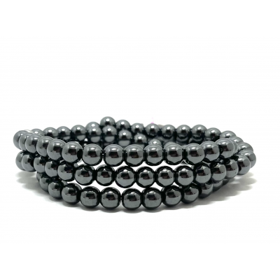 HEMATITE 6 MM - BRACELET LITHOTHÉRAPIE